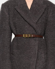 Pasek Z Potrójną Klamrą 145cm Brown Lizard