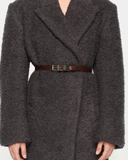 Pasek Z Potrójną Klamrą 145cm Brown Lizard