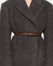 Pasek Z Potrójną Klamrą 145cm Brown