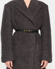 Pasek Z Potrójną Klamrą 145cm Black Nappa