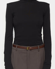 Pasek Z Klamrą Slim 145cm Brown Lizard