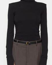 Pasek Z Klamrą Slim 145cm Black Lizard