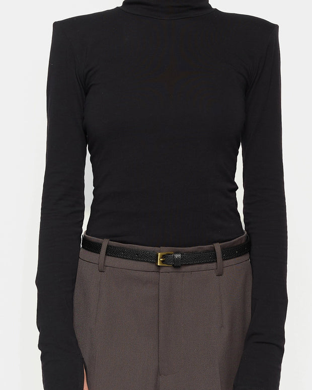 Pasek Z Klamrą Slim 145cm Black Lizard