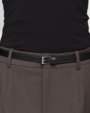 Pasek Z Klamrą Slim 145cm Black Lizard