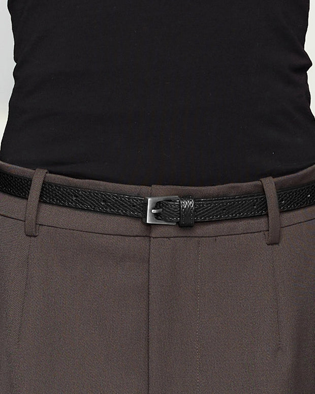 Pasek Z Klamrą Slim 145cm Black Lizard