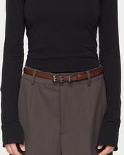 Pasek Z Potrójną Klamrą 145cm Brown