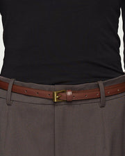 Pasek Z Klamrą Slim 145cm Brown