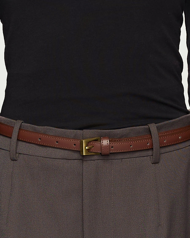 Pasek Z Klamrą Slim 145cm Brown