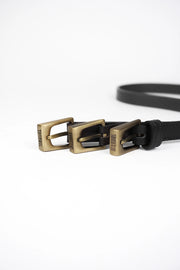 Pasek Z Potrójną Klamrą 145cm Black