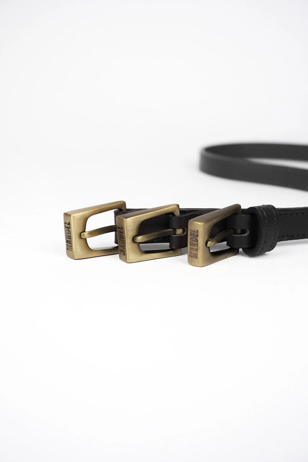 Pasek Z Potrójną Klamrą 145cm Black