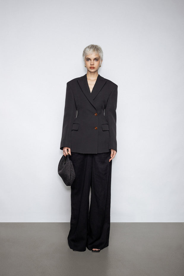 Croissant Mini Raffia Black