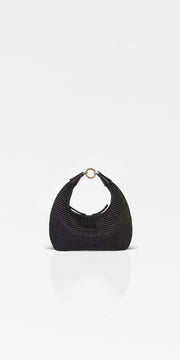 Croissant Mini Raffia Black