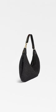 Croissant Mini Raffia Black