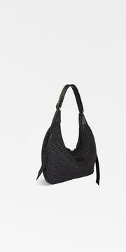 Croissant Mini Raffia Black